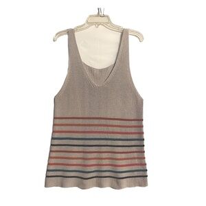 Cardiff Knit Sleeveless Sweater Striped Gray Multicolor Women’s L.